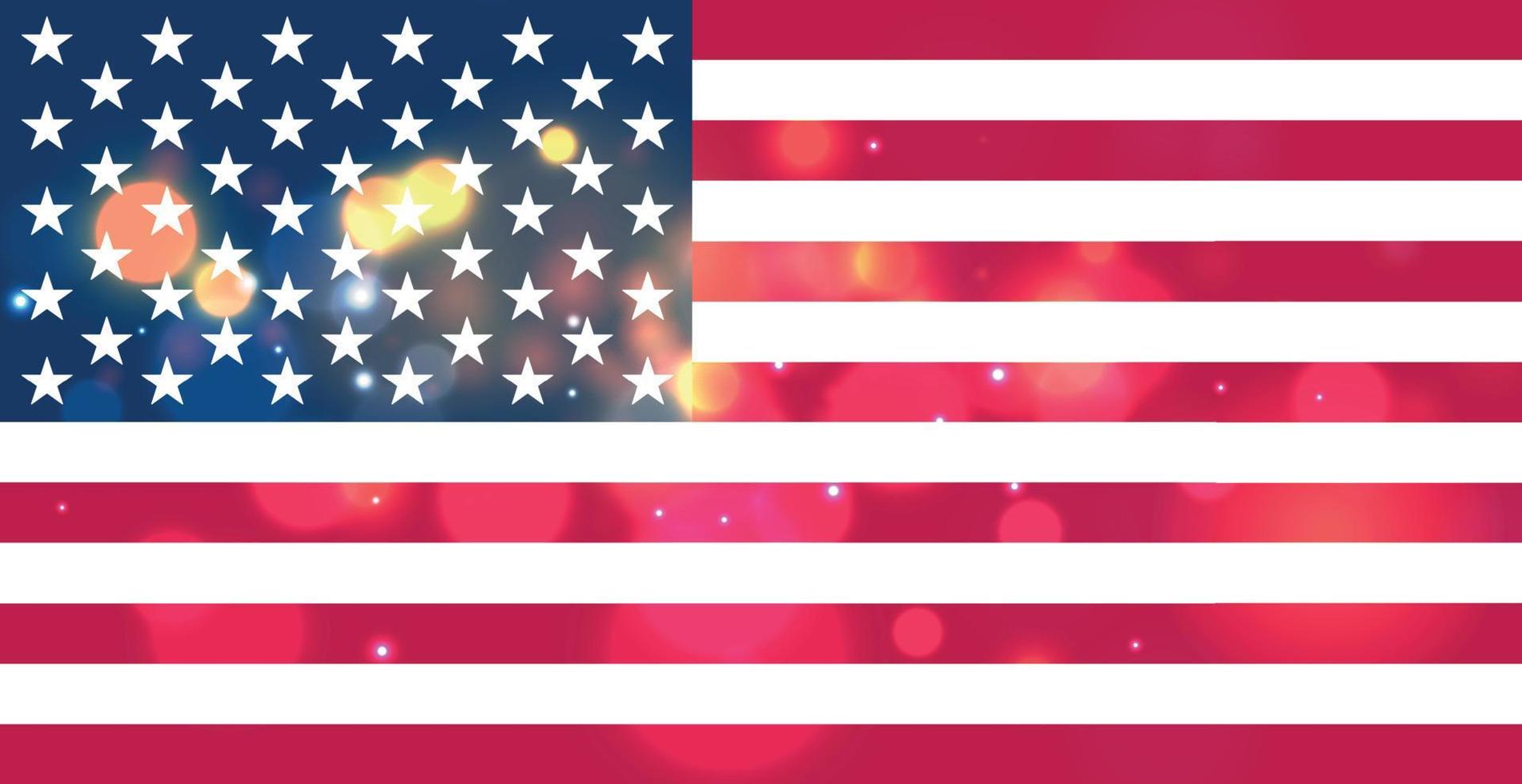 Abstract flag of the United States of America bokeh background - Vector