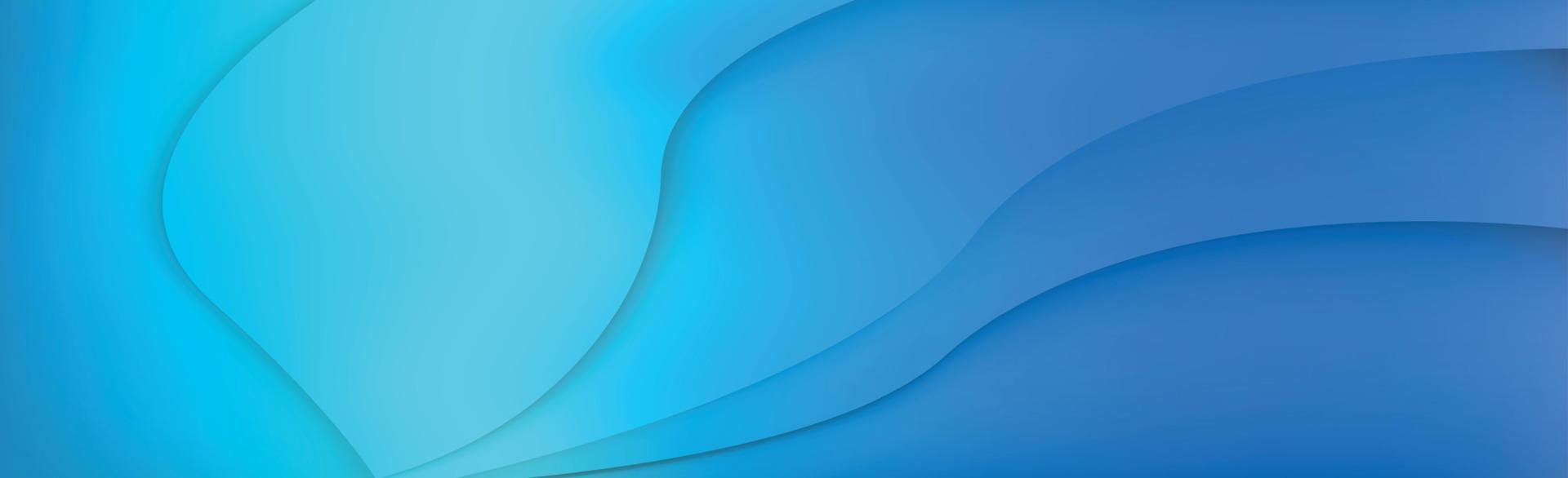 Panoramic abstract web background blue gradient - Vector