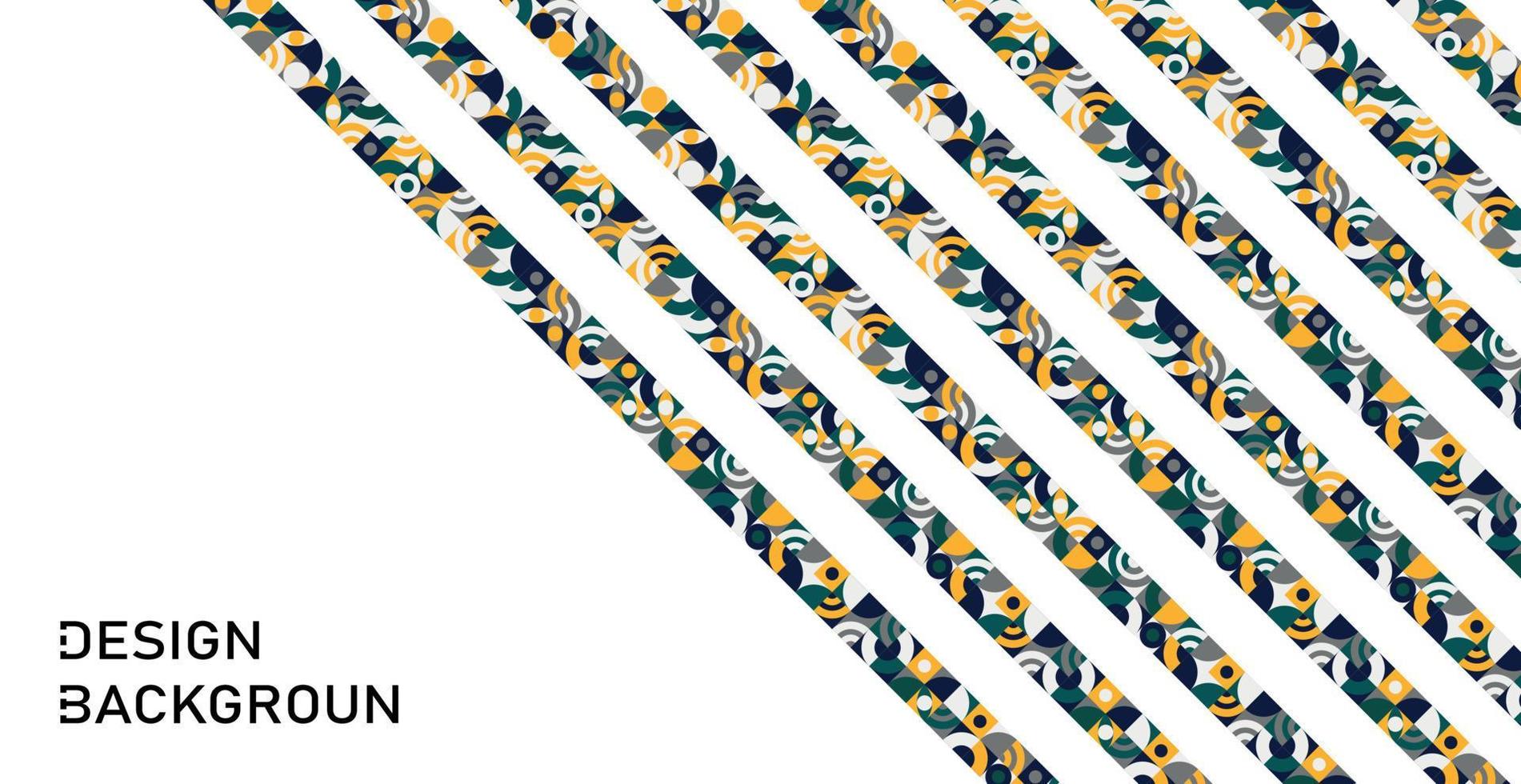 Panoramic background abstract shapes Bauhaus Modern geometric shapes triangles, square, circles minimal shapes - Vector