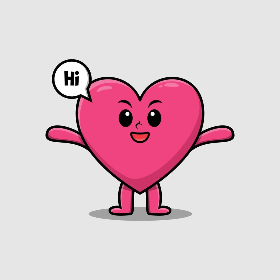Cute cartoon lovely heart with happy expression vector