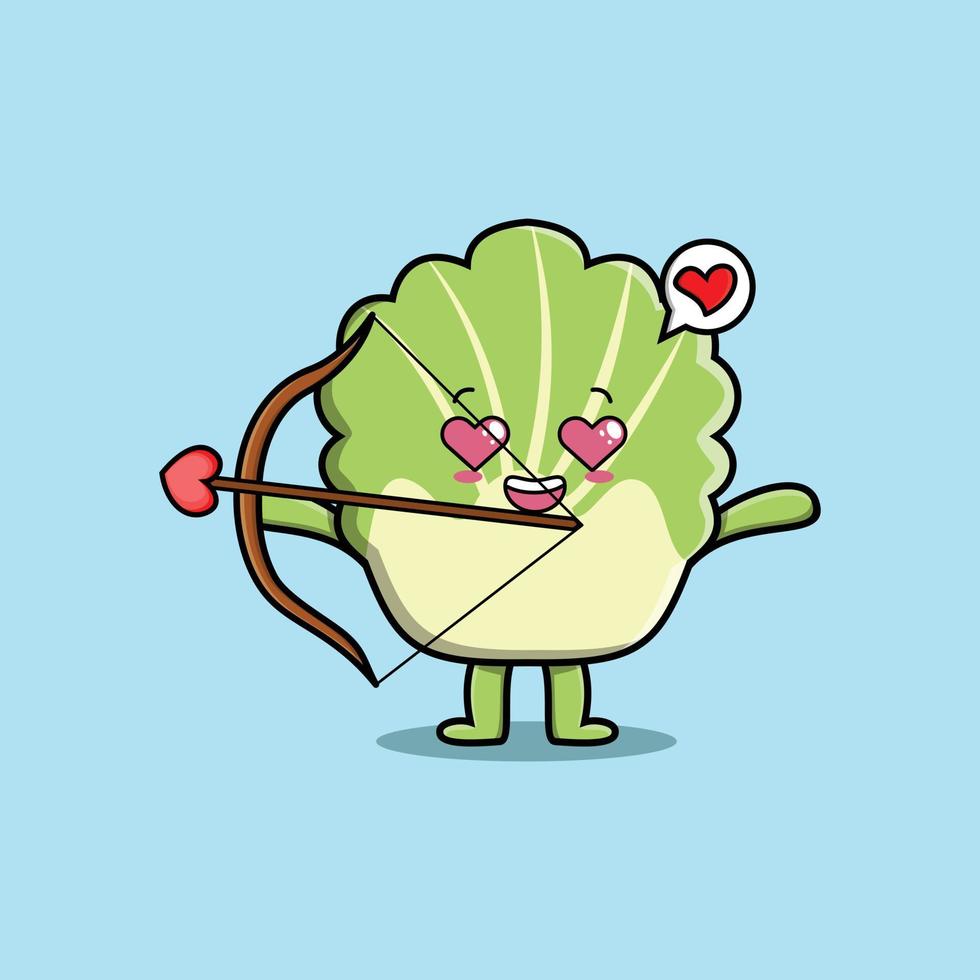 Cute cartoon romantic cupid chinese cabbage vector