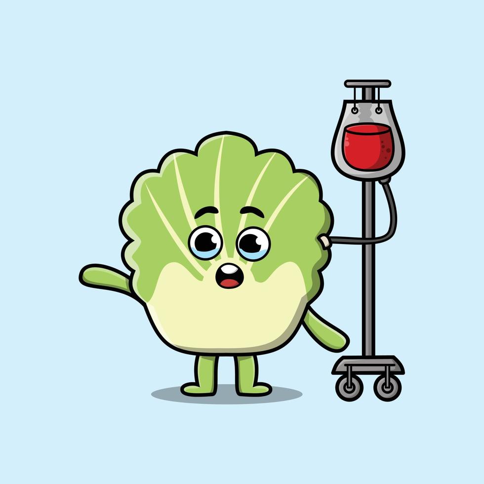 cartoon of chinese cabbage have blood transfusion vector
