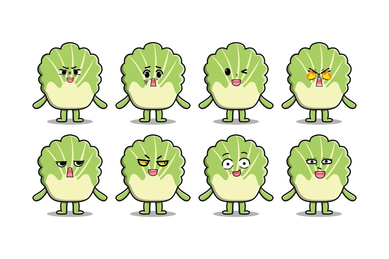 Set chinese cabbage cartoon different expression vector