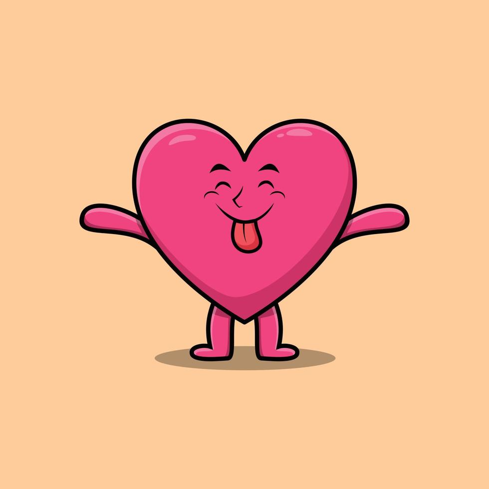 Cute cartoon lovely heart with flashy expression vector