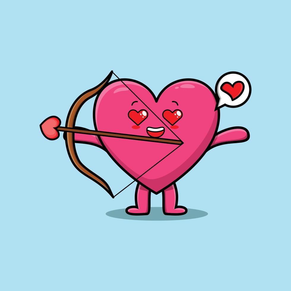 Cute cartoon romantic cupid lovely heart vector