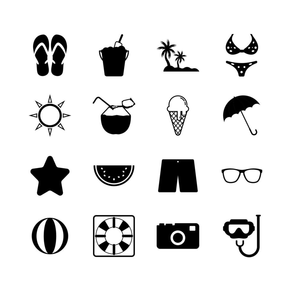 plantillas de diseño de vacaciones de verano de icono de playa vector