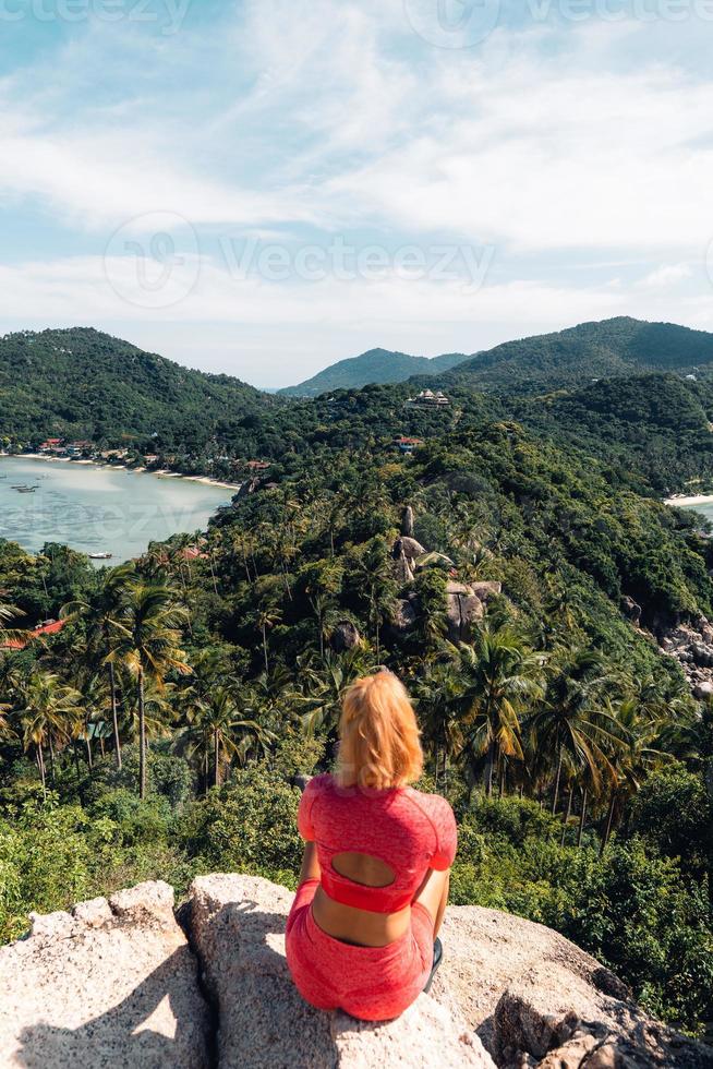 Travel to the sea on the viewpoint of the island. photo