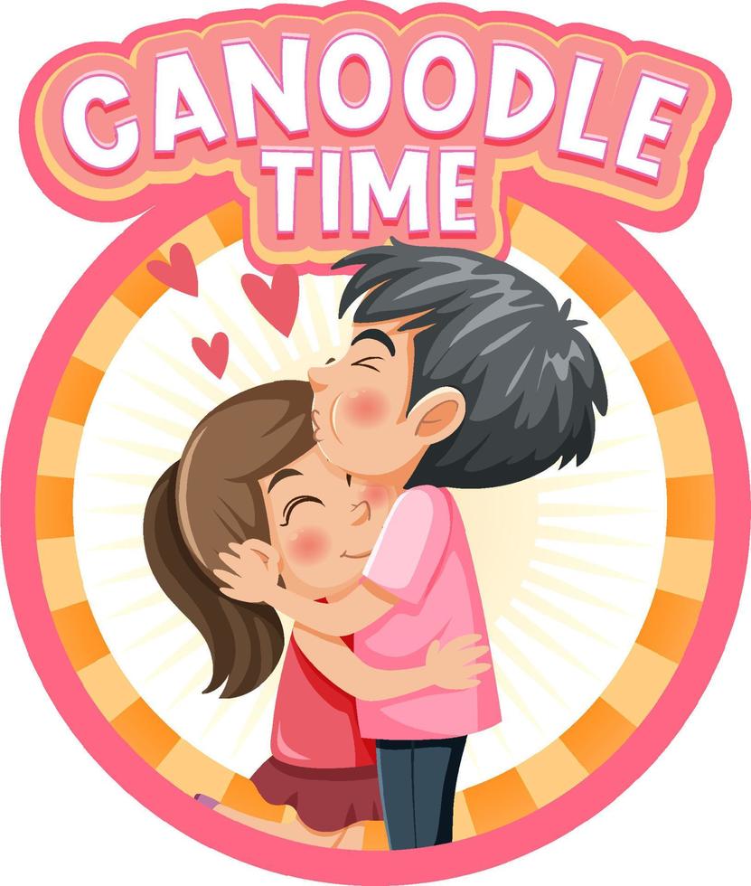 An couple in love cartoon character with word expression vector