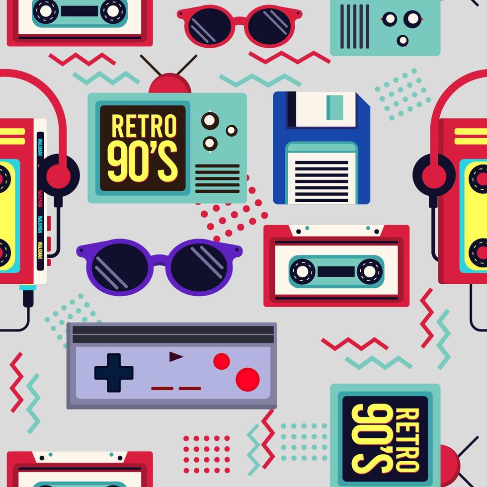 Retro Music Seamless Background vector