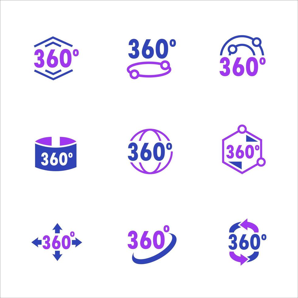 360 Icon Set Template vector