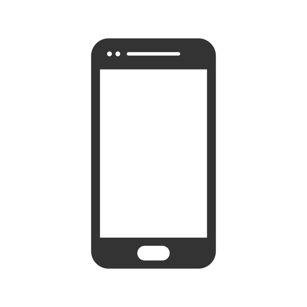 Phone icon vector with blank screen. isolated on white background
