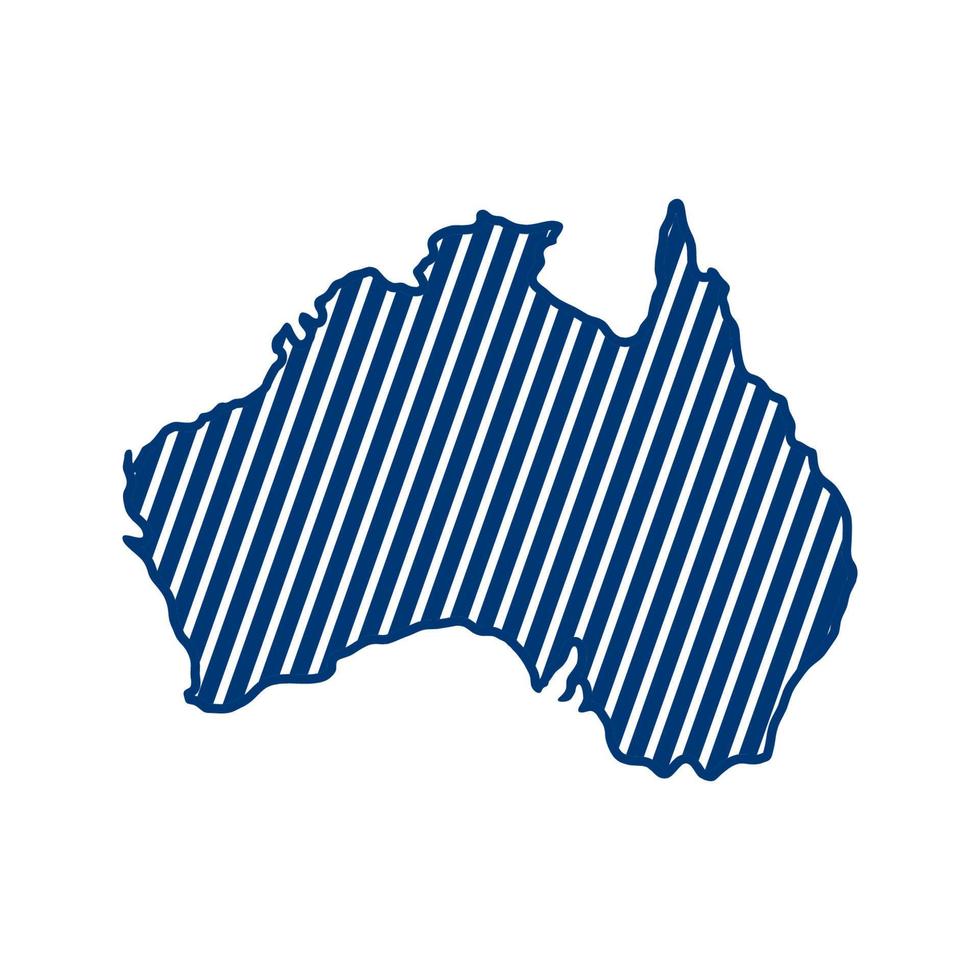 Australia mapa ilustración vectorial sobre fondo blanco. vector