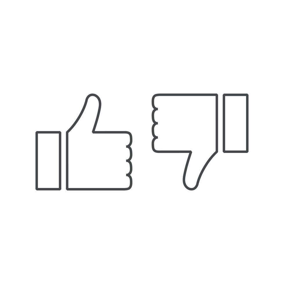 Thumbs up thumbs down icon vector . isolated on blank backround