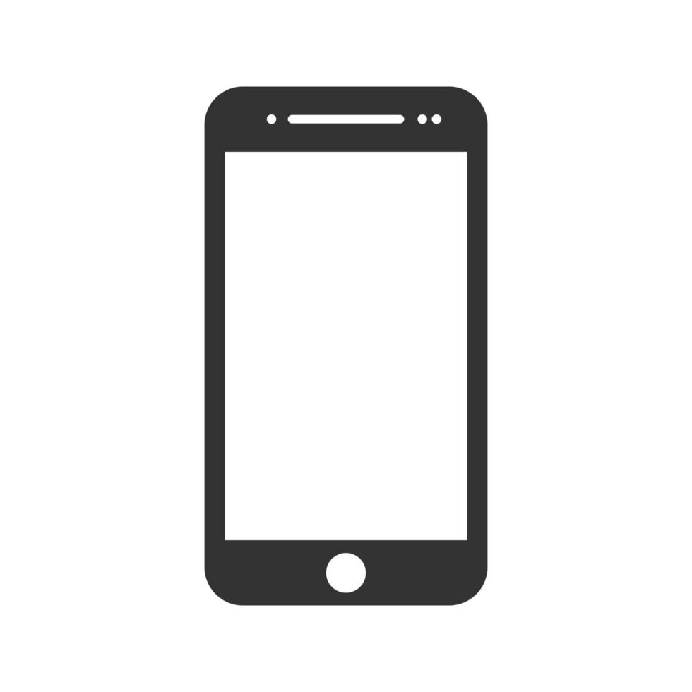 vector de icono de teléfono con pantalla en blanco. aislado sobre fondo blanco