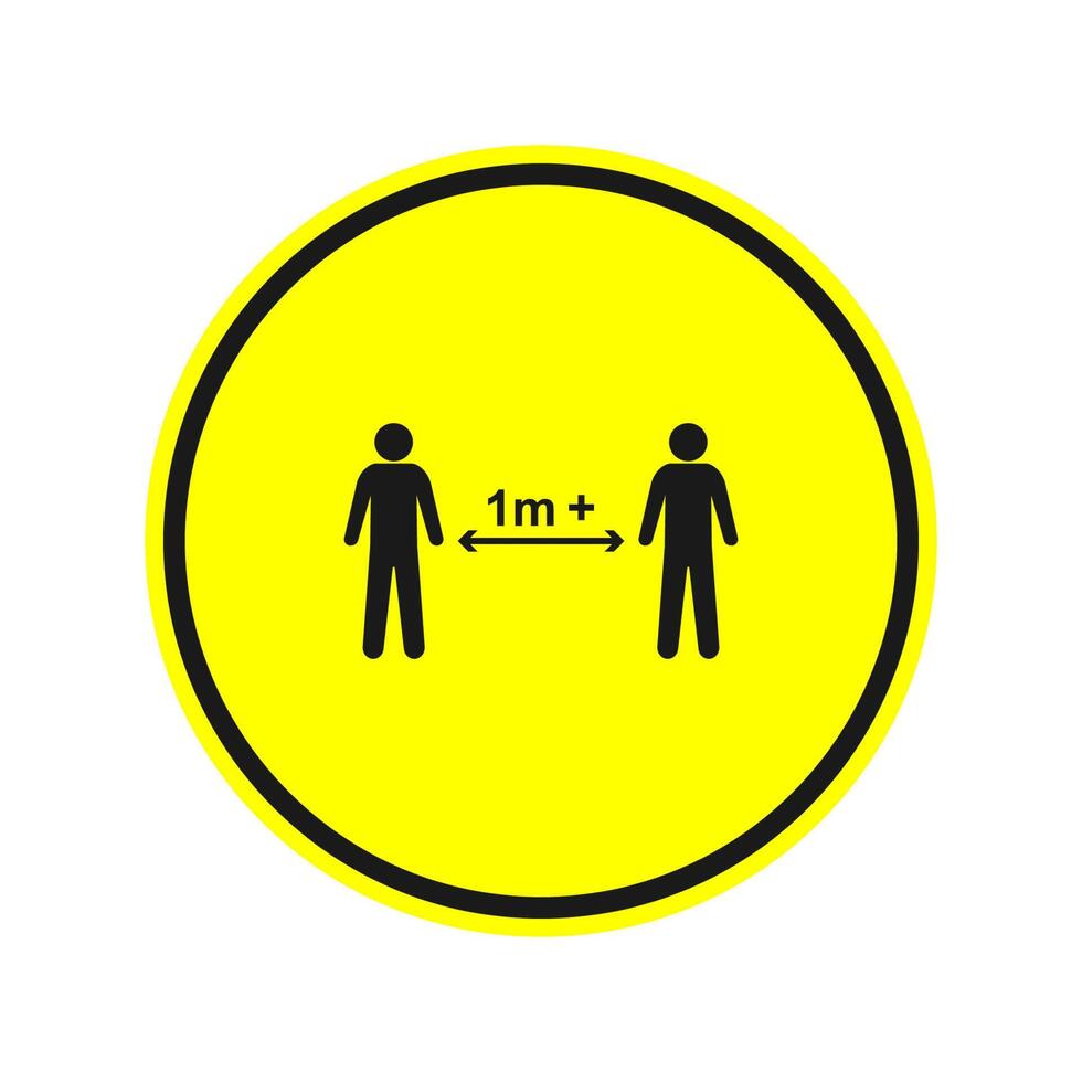 illustration Social distancing. Preventive measures. Keep the 1 meter distance. Coronovirus epidemic protective equipment. Vector illustration.