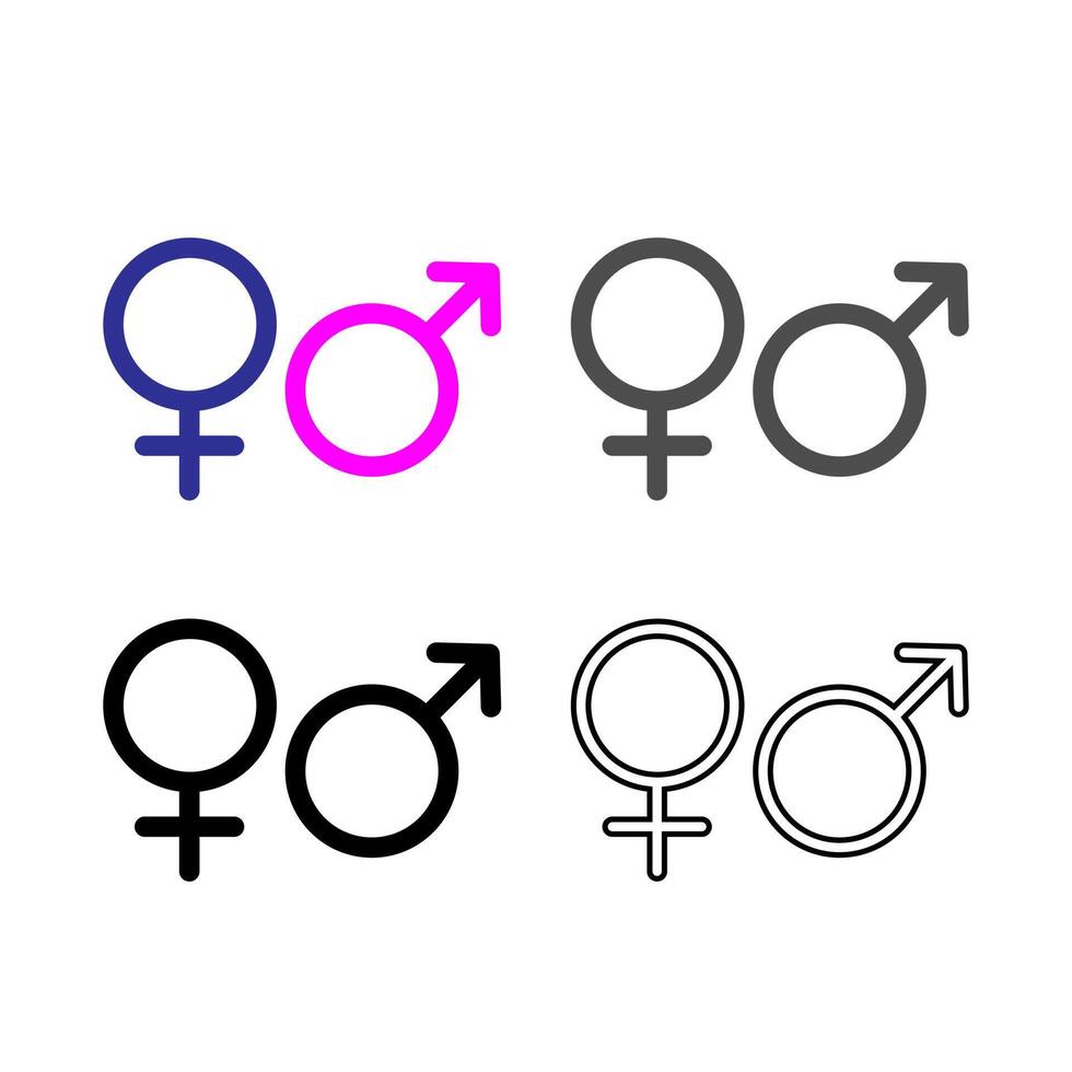 Symbols of gender. Male, female. Abstract concept. vector