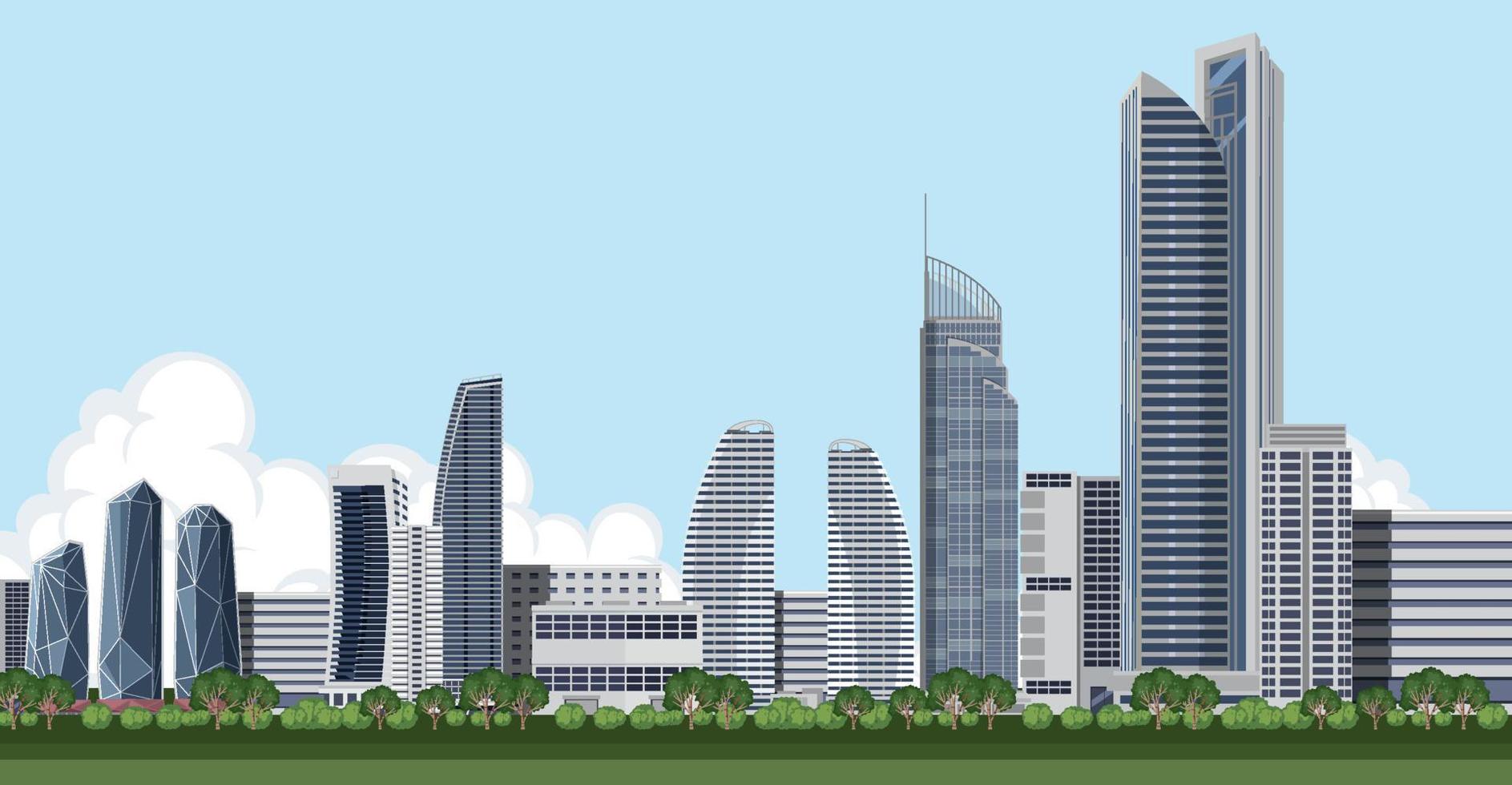 City skyscraper buildings background vector