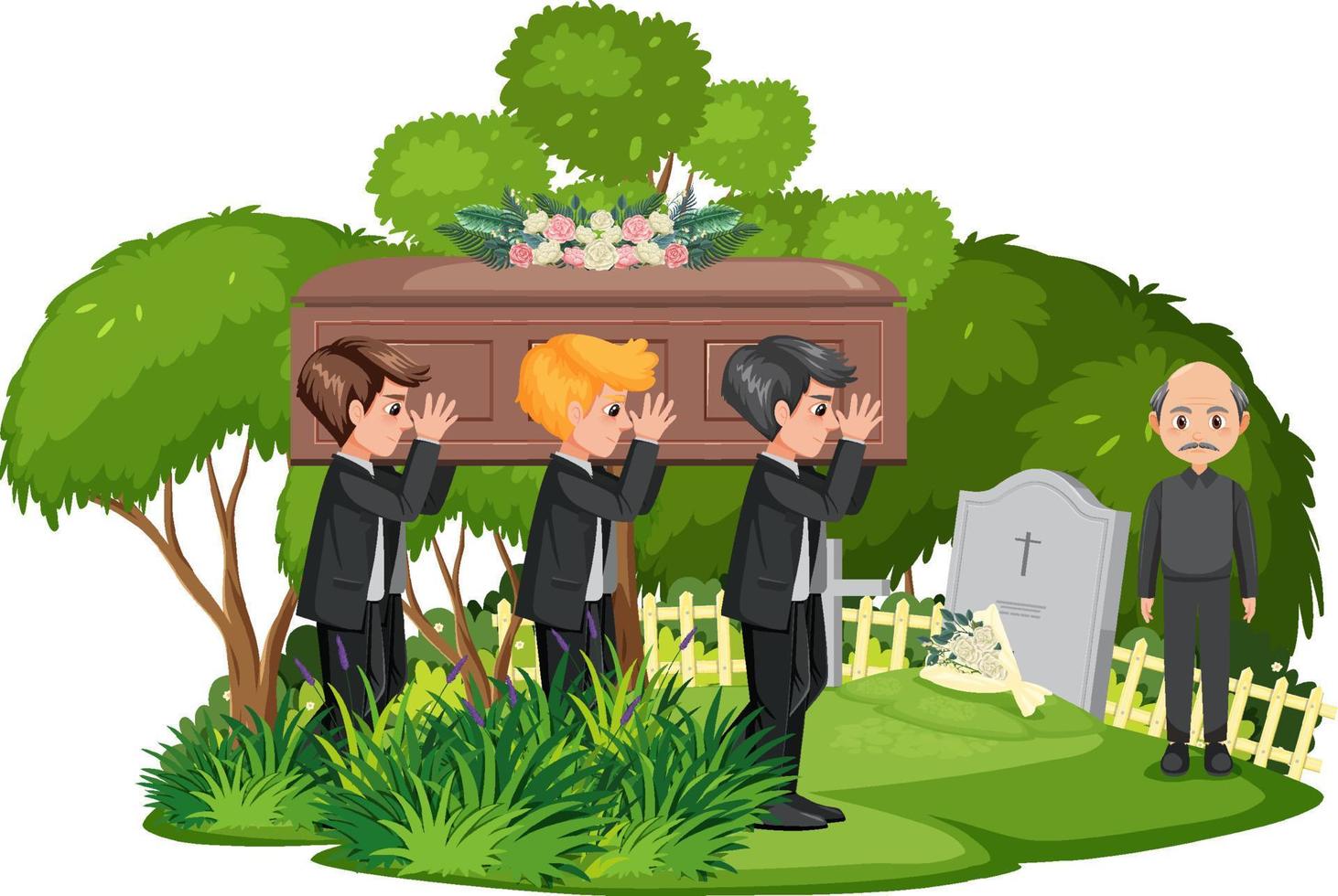 Funeral ceremony in Christian religion vector