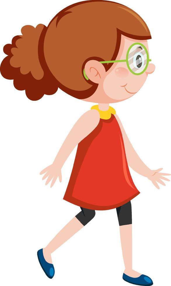 Cartoon little girl front and profile side view Vector Image