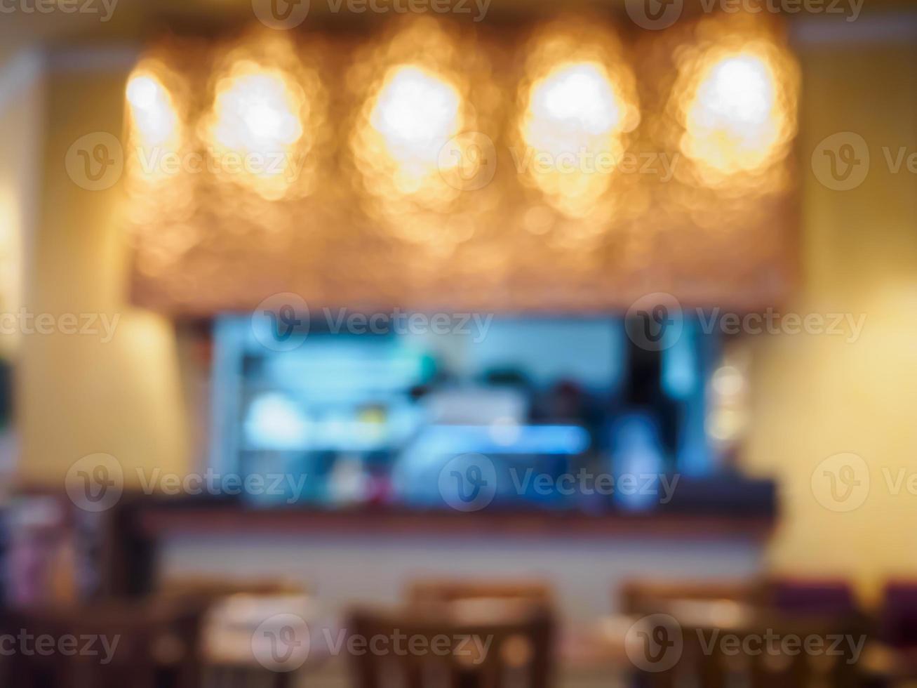 abstract kitchen in restaurant blurred background photo