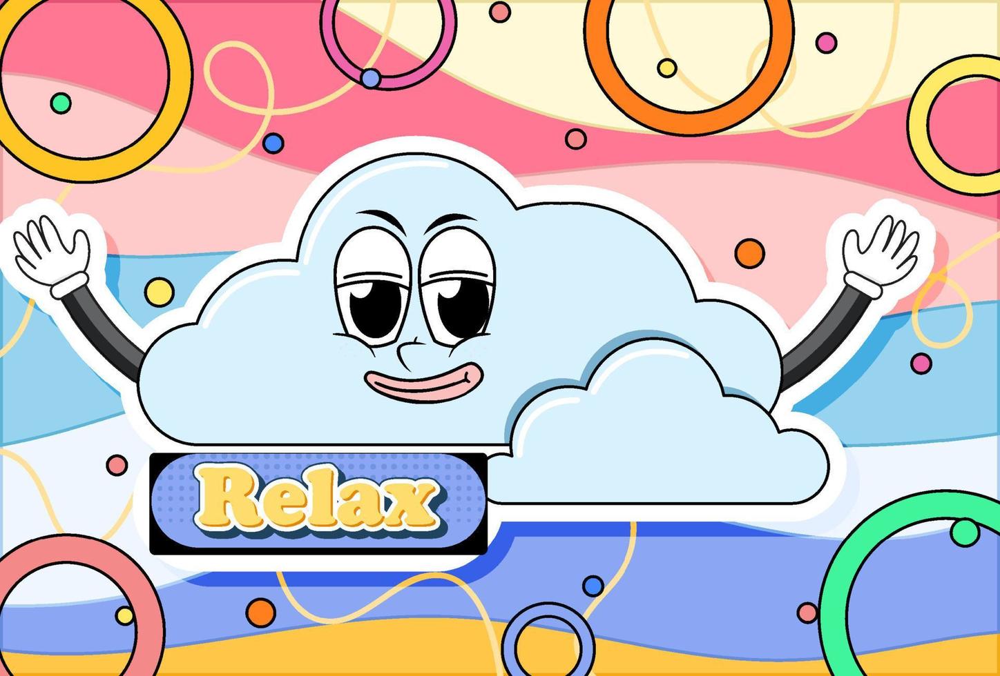 Cloud icon with the text relax comic style vector