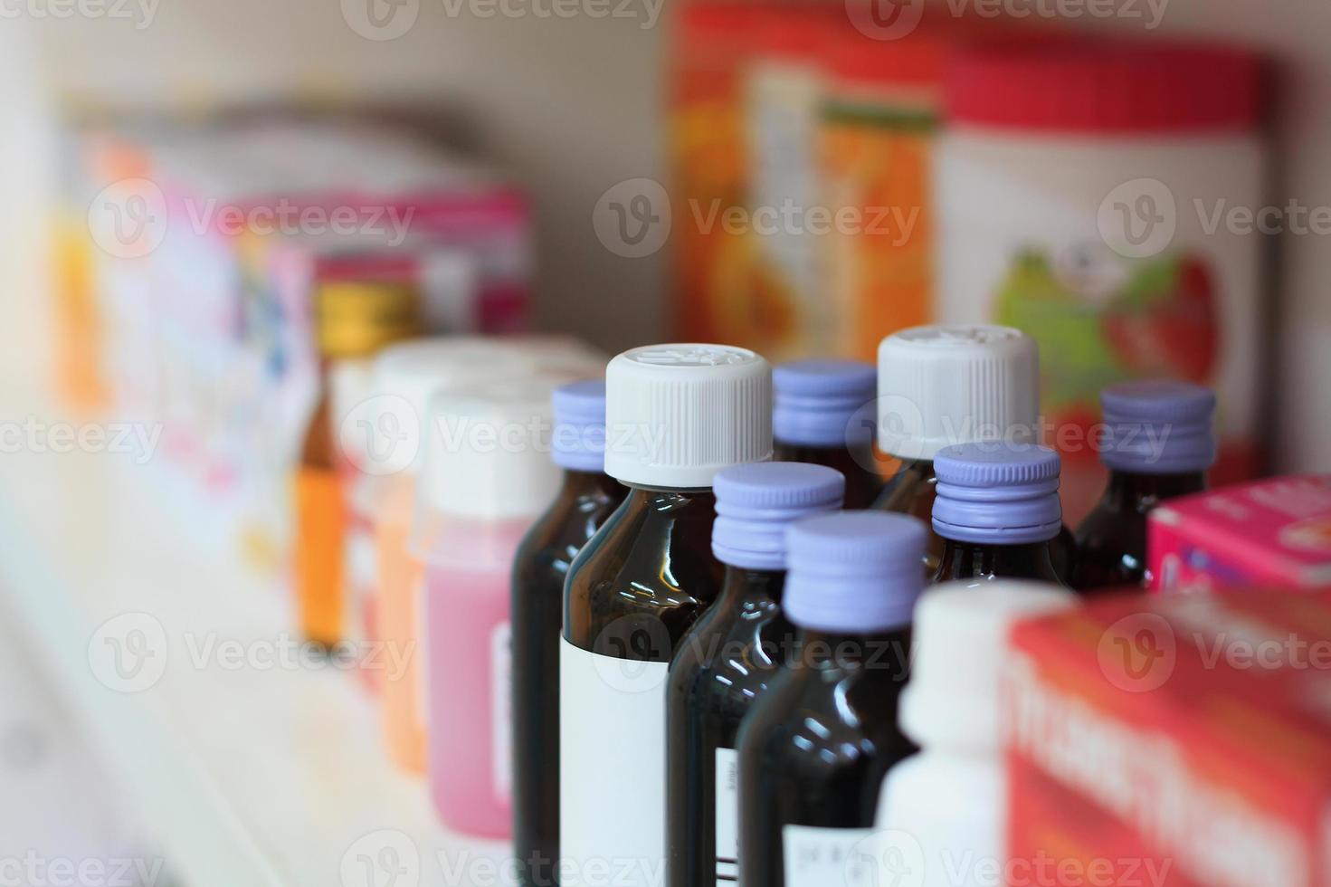 medicine bottles in the pharmacy photo