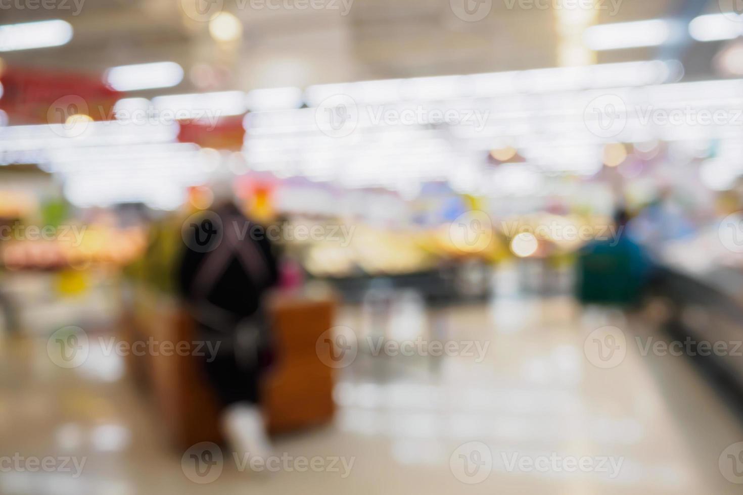 Supermarket with abstract defocused blur background photo