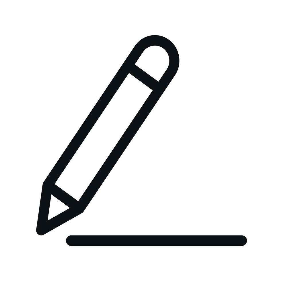 Pencil icon vector on blank background