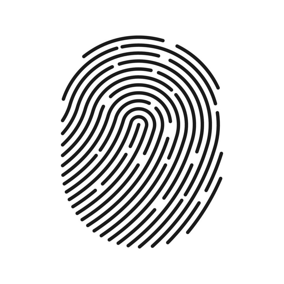 Fingerprint icon. Digital security authentication concept. vector