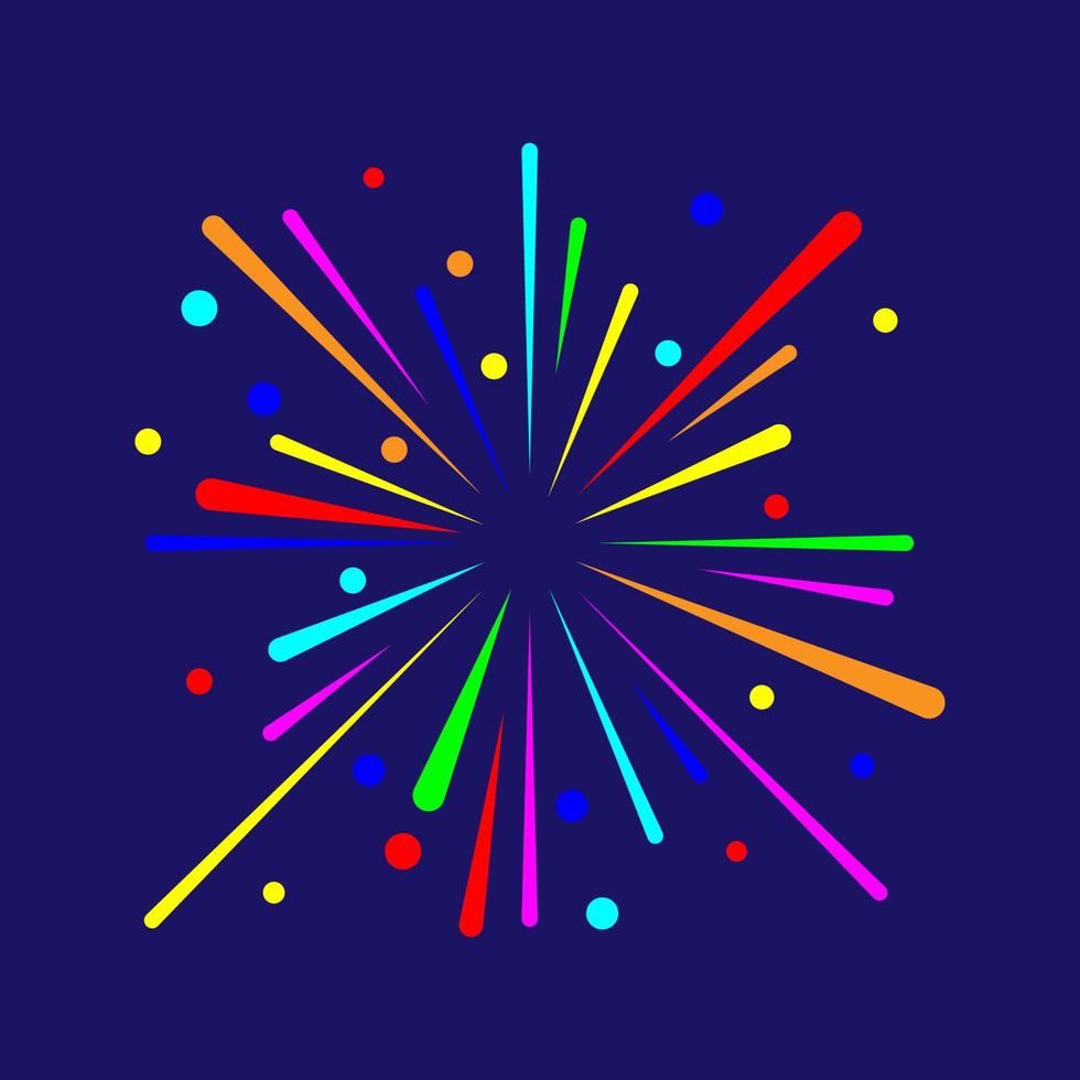 Colorful Fire work design Vector illustration Logo template. color editable