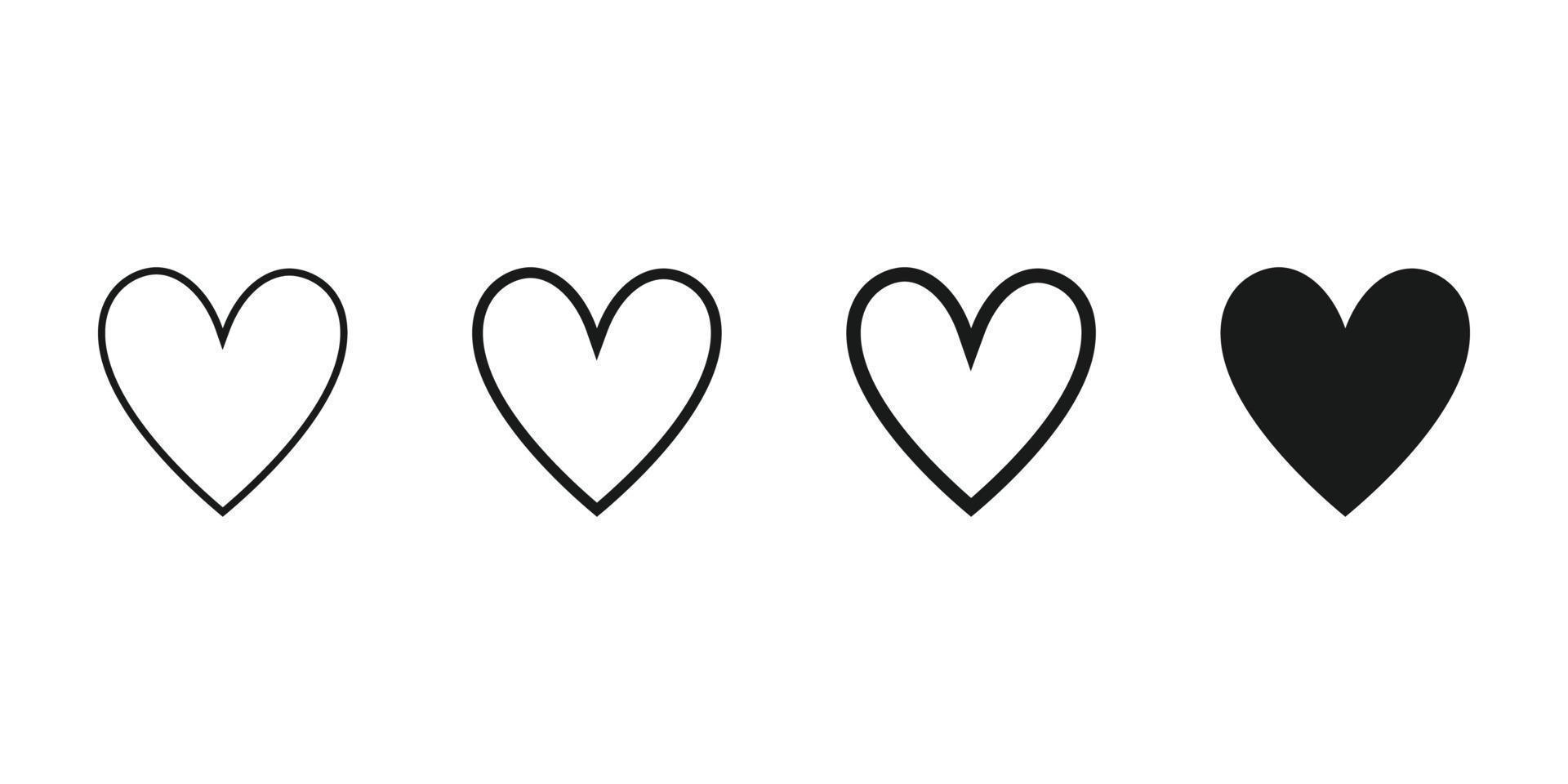 icono del corazón, símbolo del amor icono estilo plano diseño moderno aislado sobre fondo blanco. ilustración vectorial vector