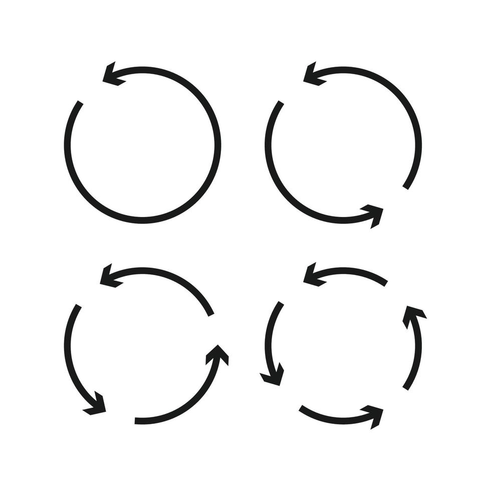 Collection circle arrows vector icon. sign of synchronize and connection. color editable
