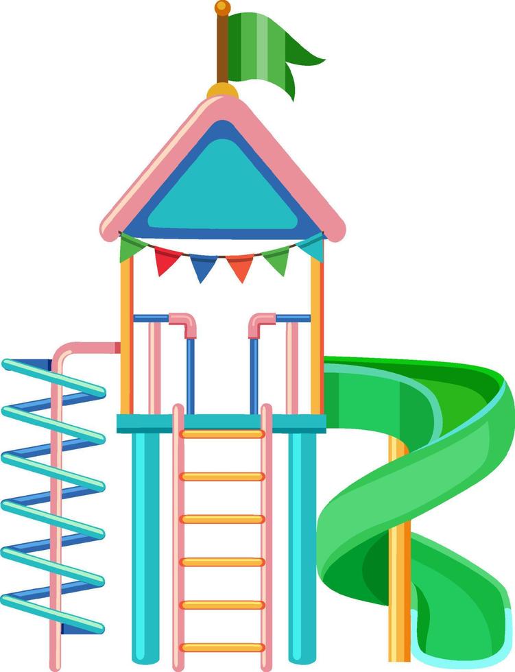 Outdoor playground slide for kids vector
