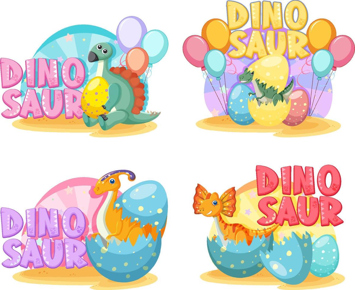 Cute dinosaur themed party vector