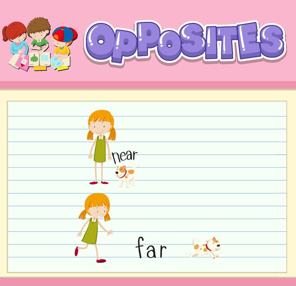 Opposite words with pictures for kids vector