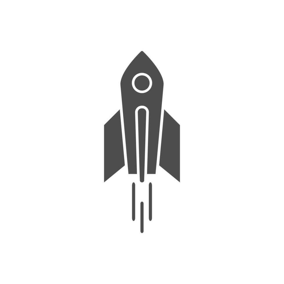 Vector icon rocket flying isolated on blank background