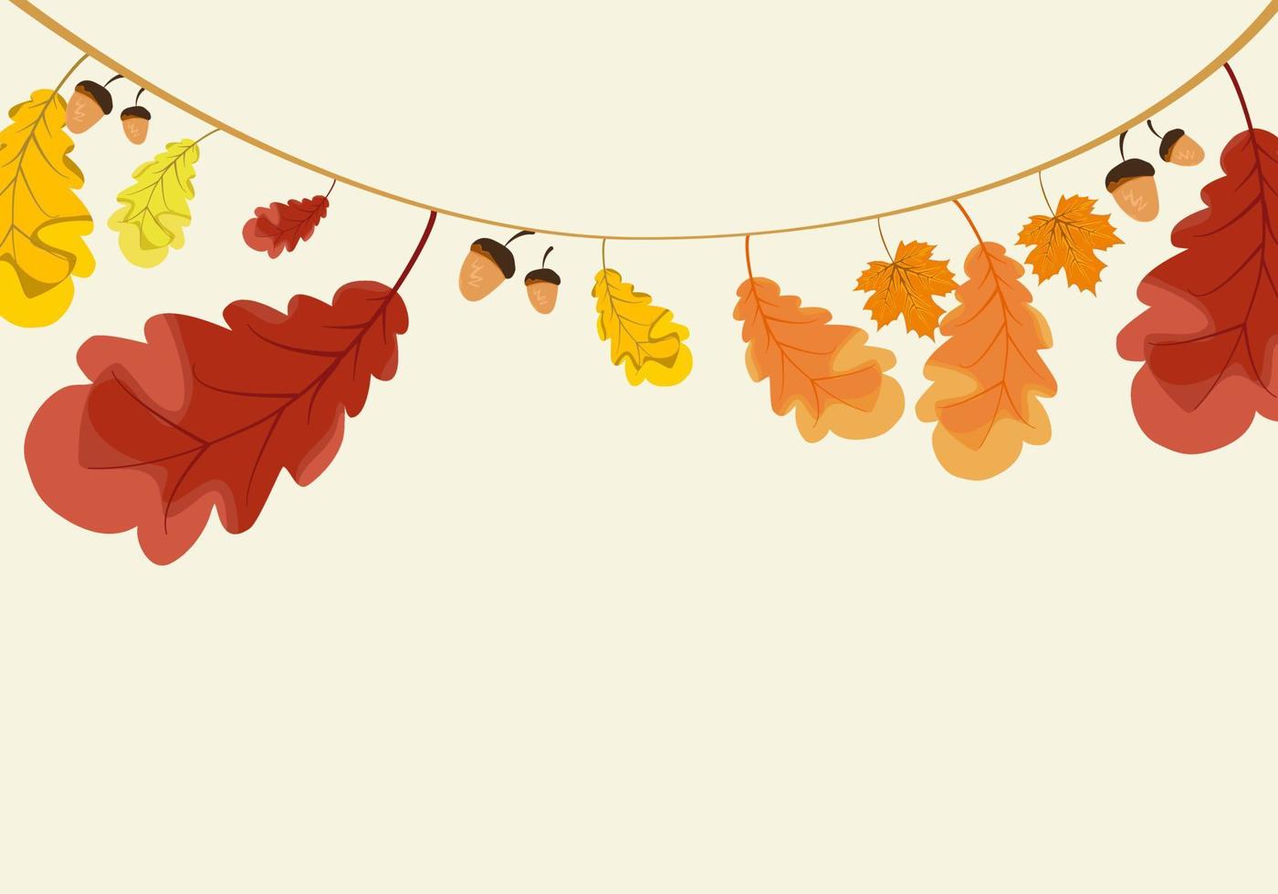 Autumn leaf background, leaves do not hang on the rail, leaf vector suitable for decoration