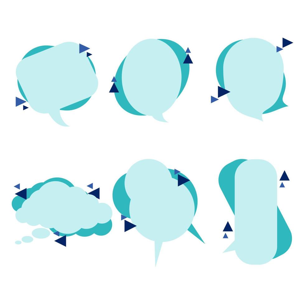 Set speech bubbles on white background. chat box and doodle message or communication icon Cloud speaking for comics and minimal message dialog vector