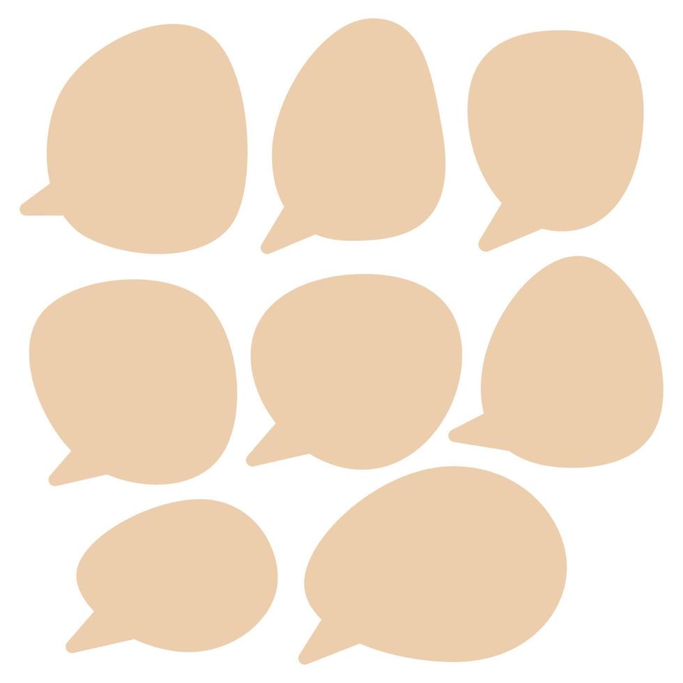 Set speech bubbles on white background. chat box and doodle message or communication icon Cloud speaking for comics and minimal message dialog vector