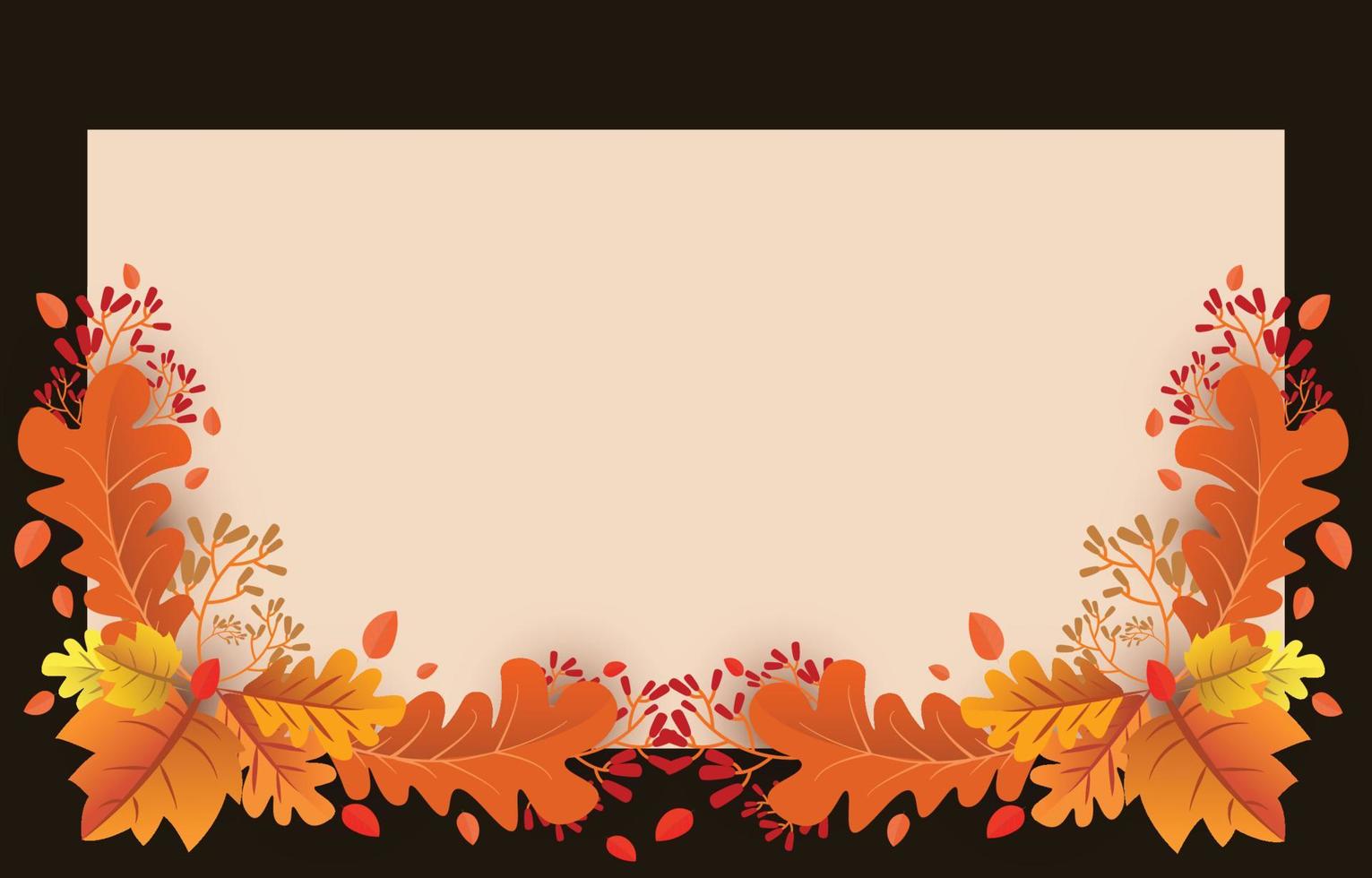 fondo de otoño con hojas de color amarillo dorado con marcos cuadrados y espacio libre, concepto de otoño, para papel tapiz, postales, tarjetas de felicitación, páginas web, banners, ventas en línea. ilustración vectorial vector