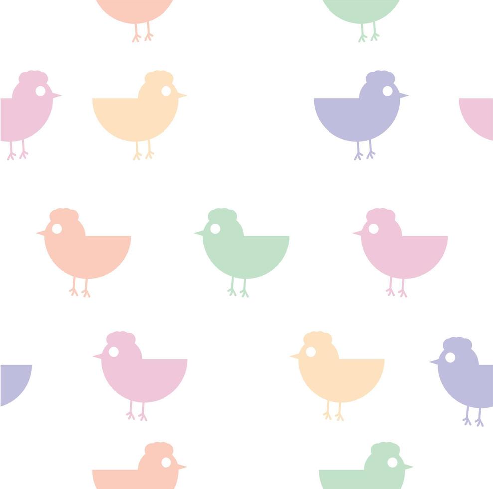 Pastel color Chicken seamless pattern vector