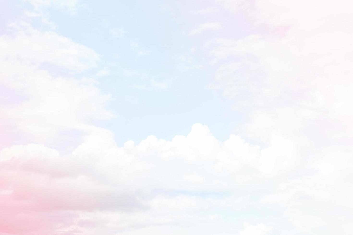 Sky and clouds on a beautiful pastel background. Abstract sweet dreamy colored sky background photo