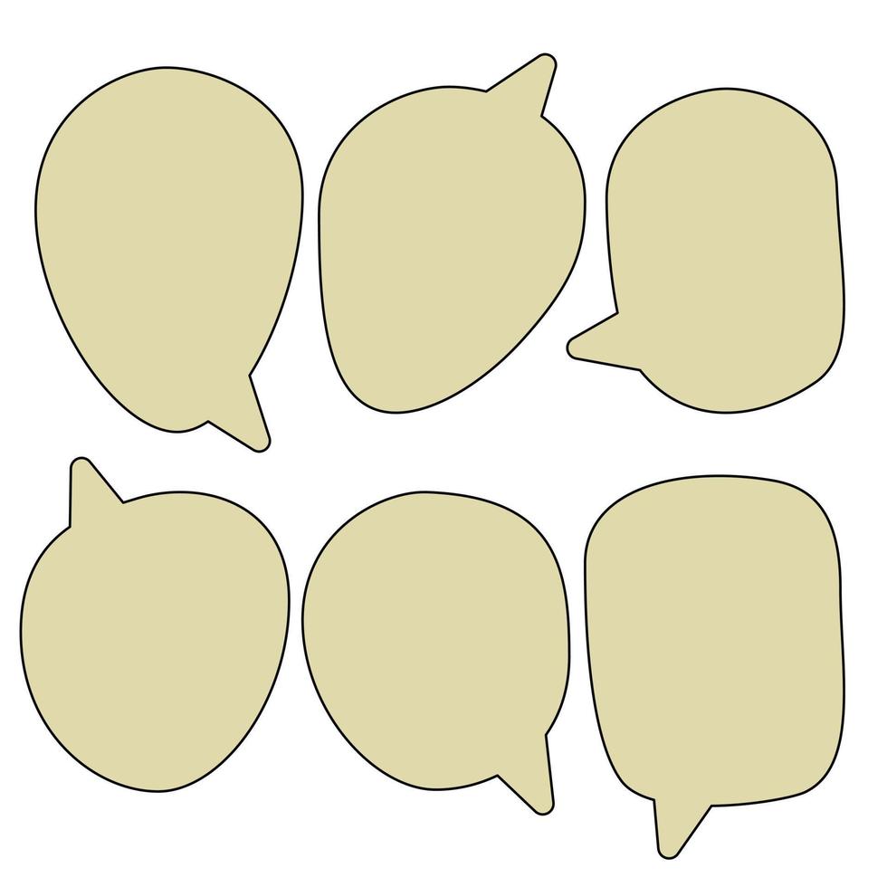 Set speech bubbles on white background. chat box and doodle message or communication icon Cloud speaking for comics and minimal message dialog vector