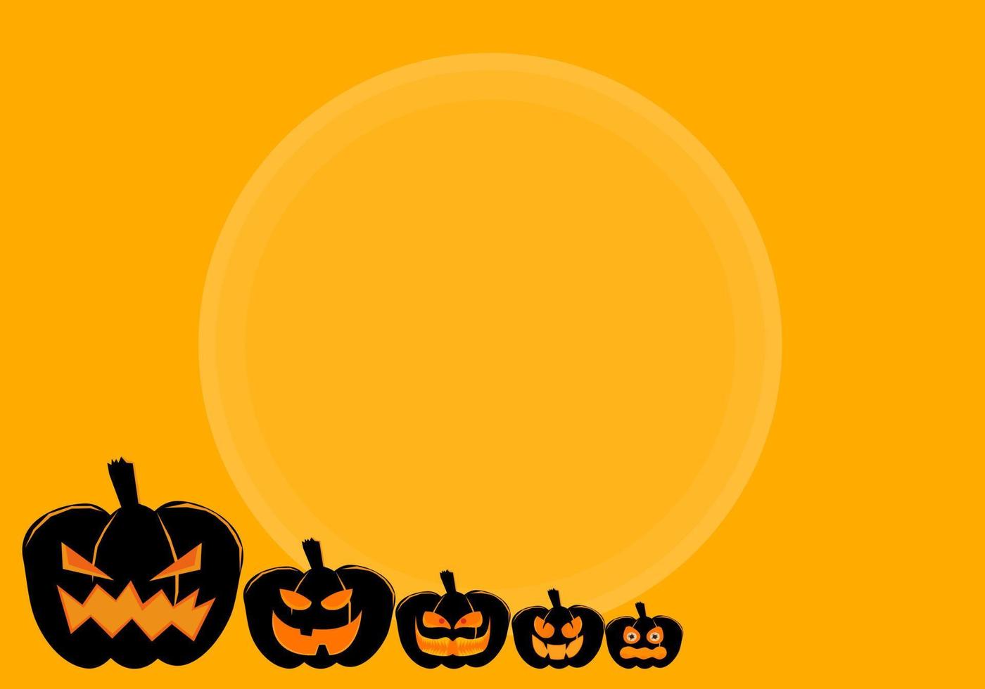fondo naranja de papel en blanco con fantasmas y murciélagos aterradores y divertidos, con espacio de copia para el diseño de Halloween, ilustración vectorial. vector