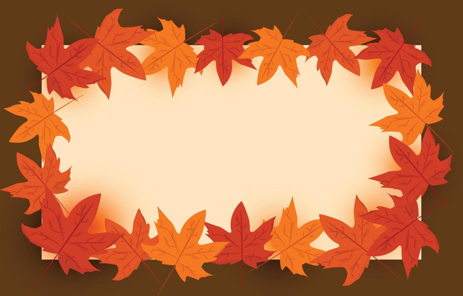 fondo de otoño con hojas de color amarillo dorado con marcos cuadrados y espacio libre, concepto de otoño, para papel tapiz, postales, tarjetas de felicitación, páginas web, banners, ventas en línea. ilustración vectorial vector