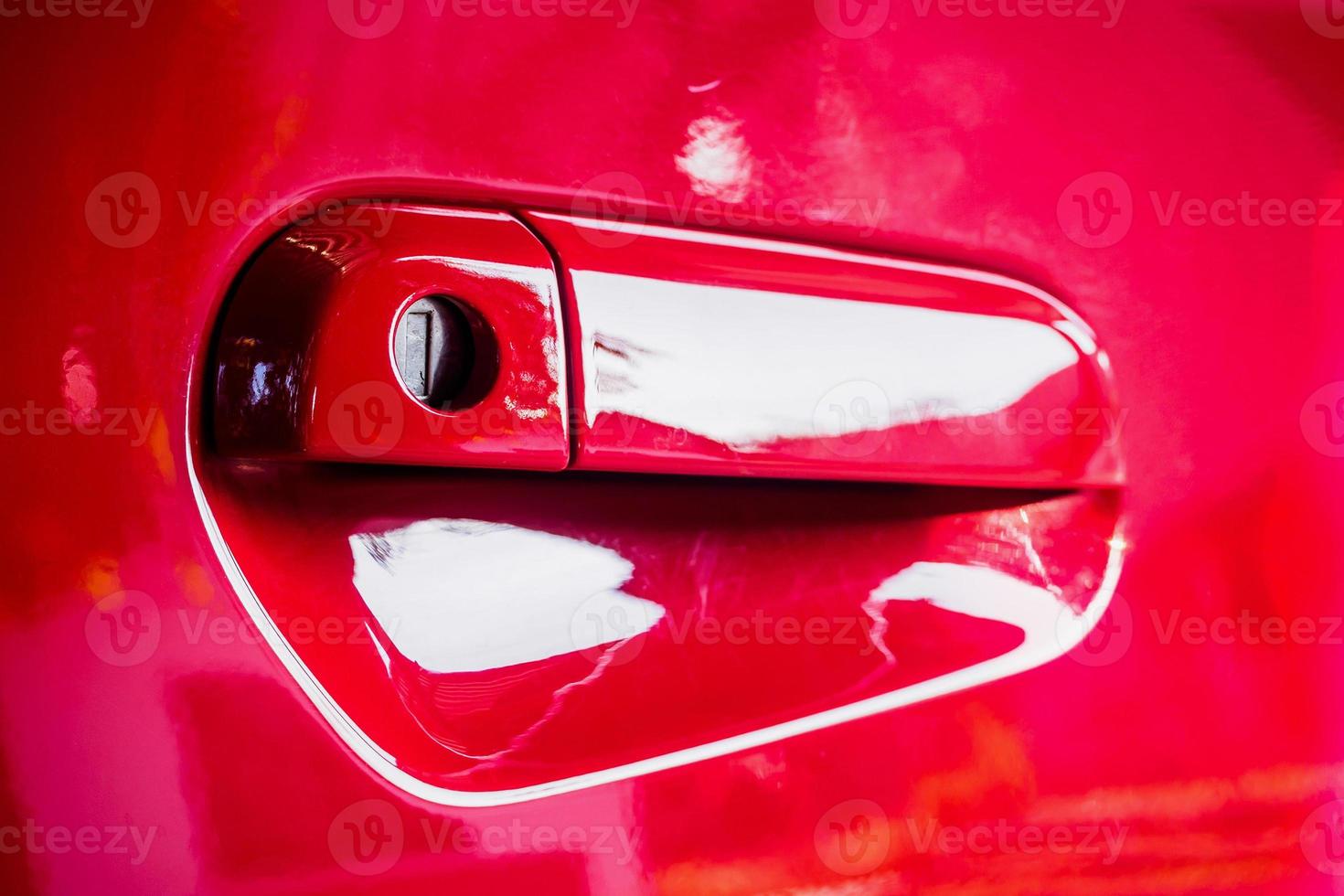 Red car door handle photo