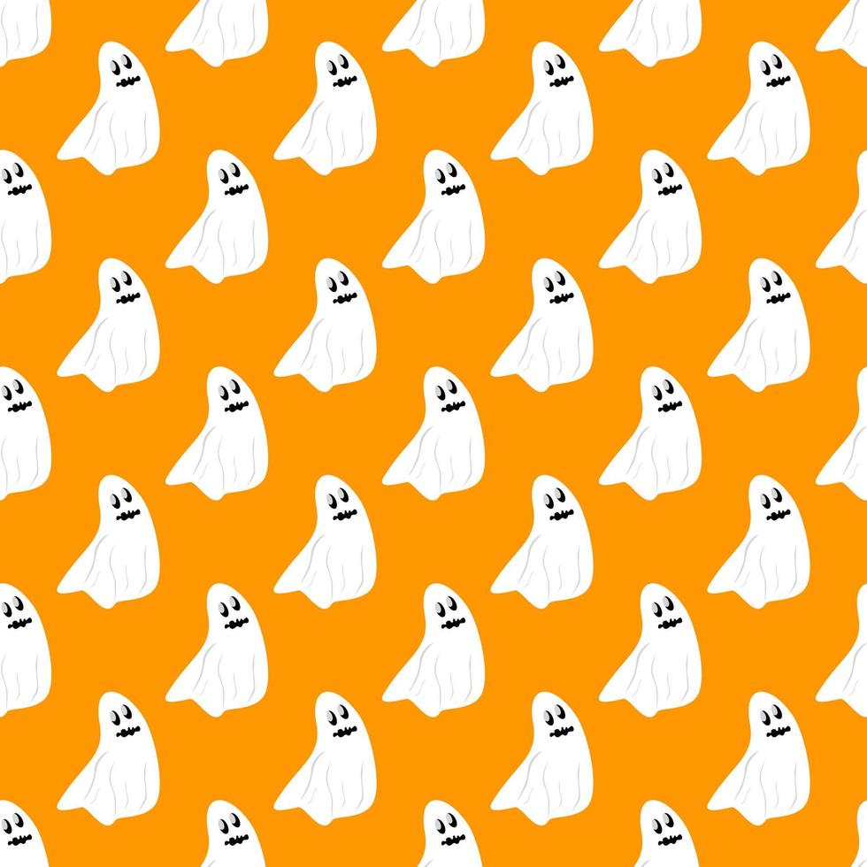 Halloween ghost background seamless pattern, to be used as a greeting card or wallpaper. vector