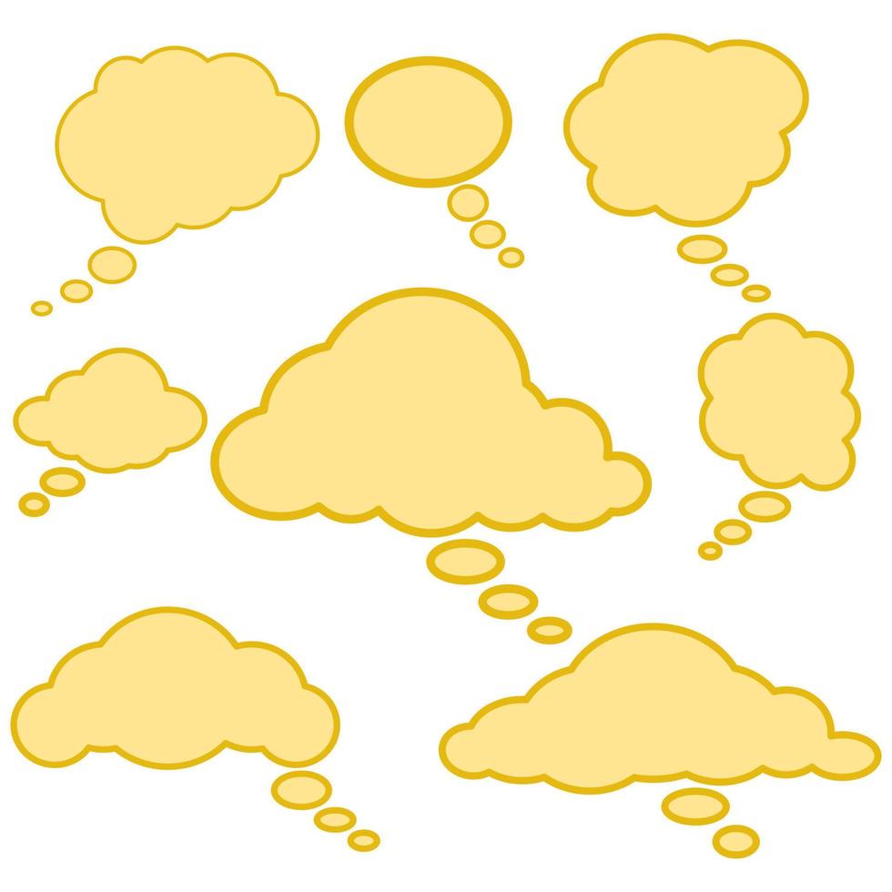 Set speech bubbles on white background. chat box and doodle message or communication icon Cloud speaking for comics and minimal message dialog vector