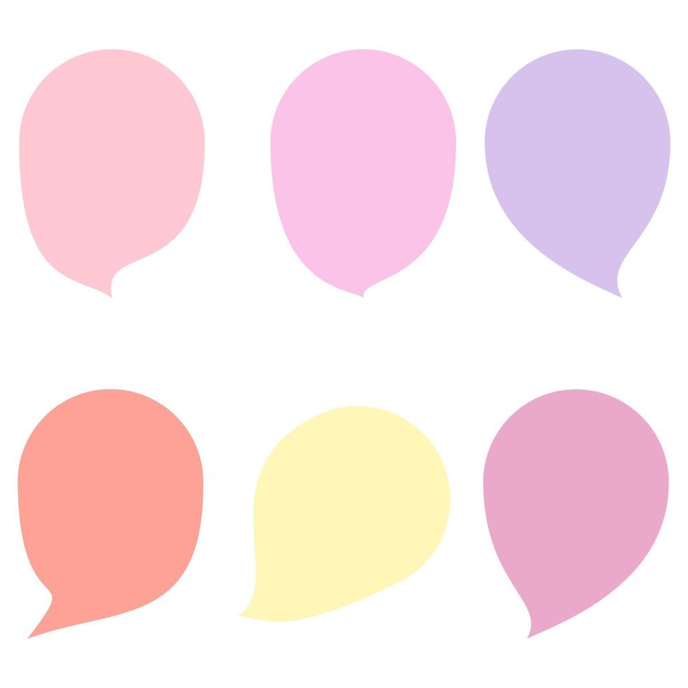 Set speech bubbles on white background. chat box and doodle message or communication icon Cloud speaking for comics and minimal message dialog vector