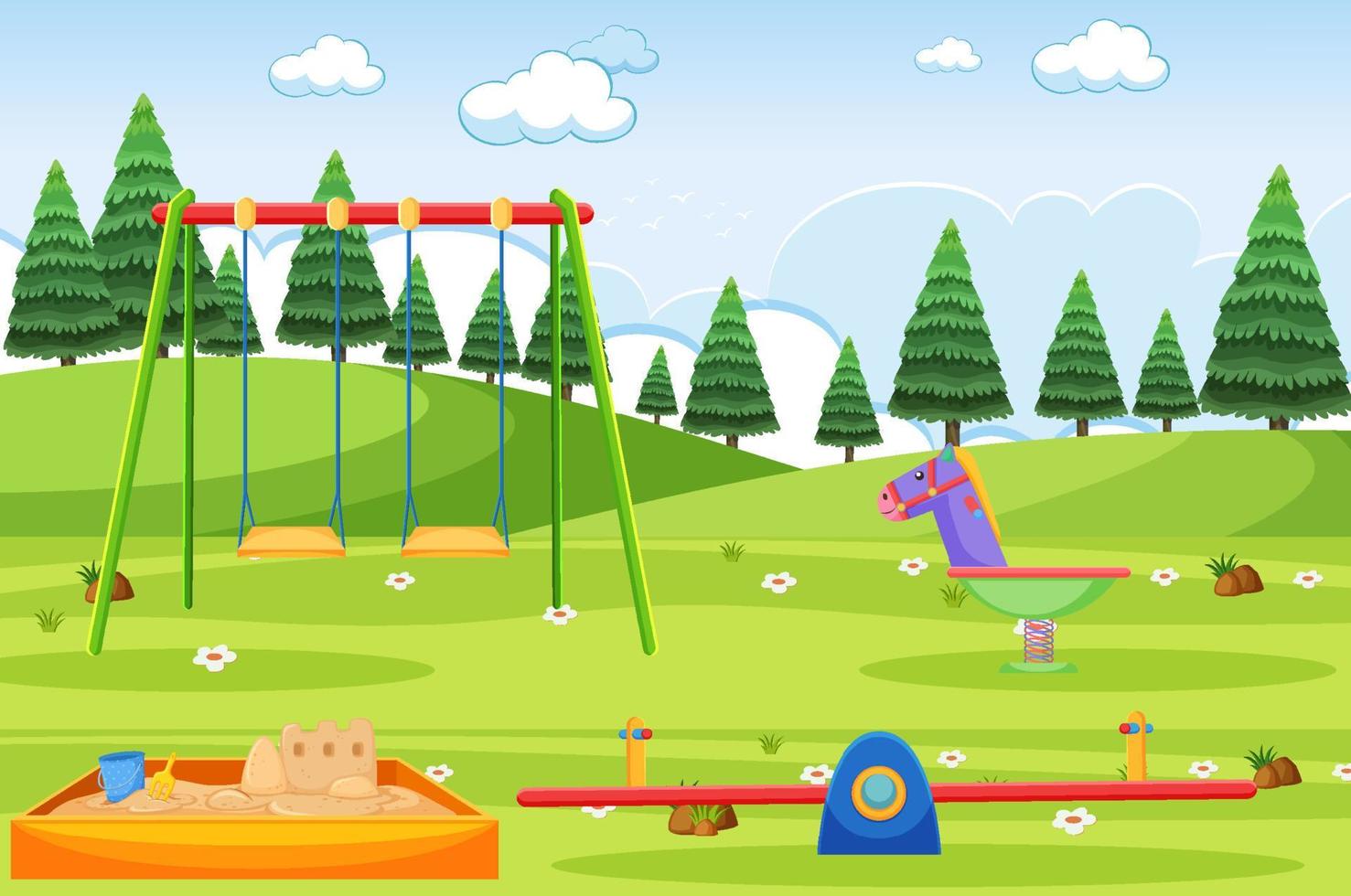 An outdoor playground scene vector